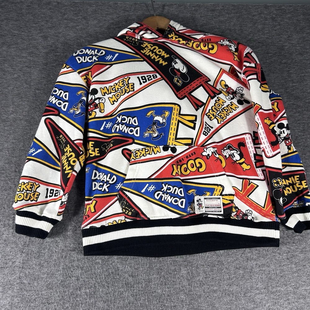 Disney Macys Varsity Pennant Pullover Hoodie Mickey Donald Retro Adult Unisex S